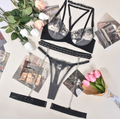 Embroidered Erotic Lingerie Set