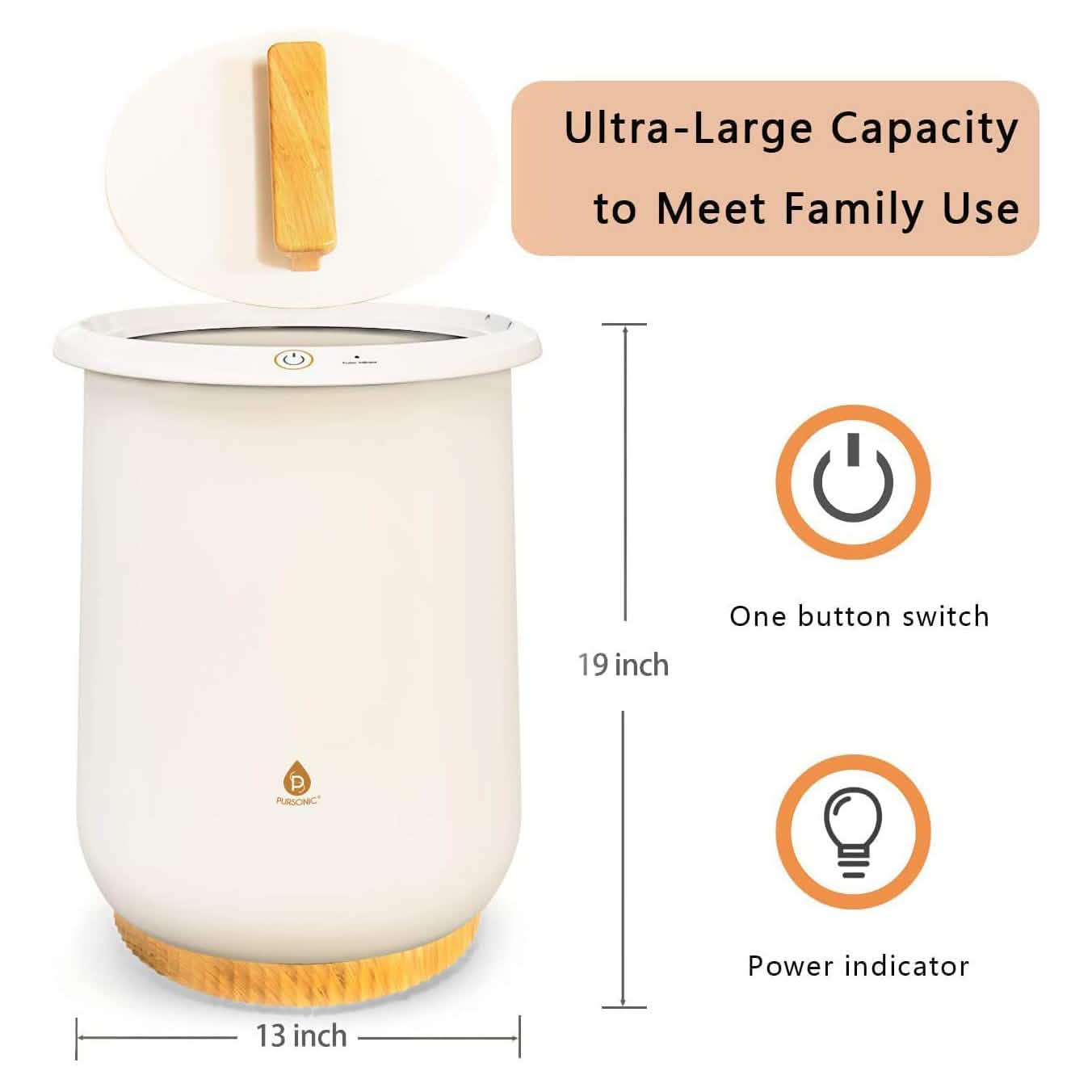Pursonic Bucket Style Large Towel Warmer