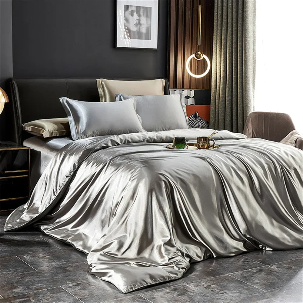 DecorBites™ Silk Bedding Set: Luxury Satin Sheets & Pillowcases